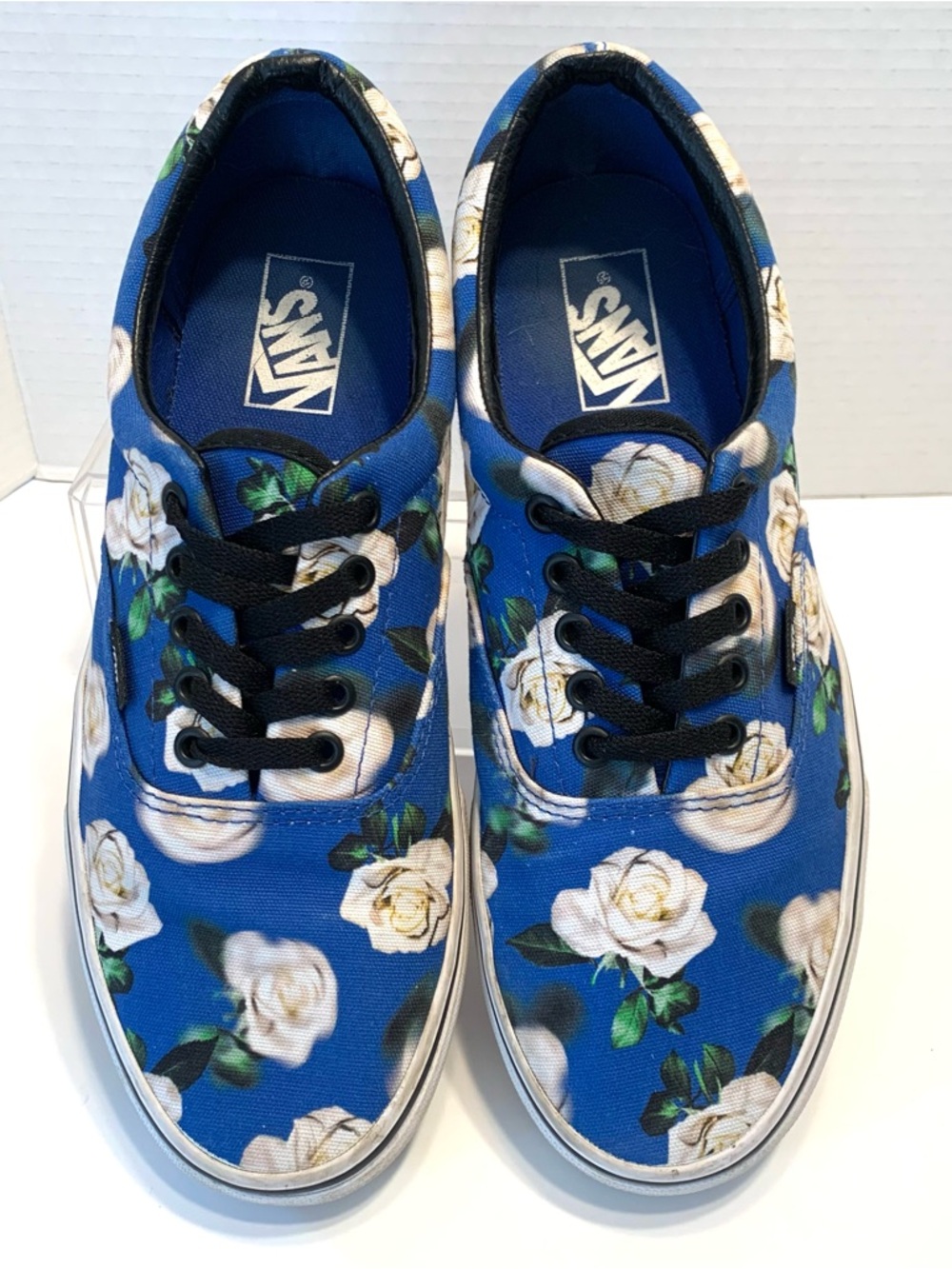 Vans Era Romantic Sneakers Men Sz 9.5 Women Sz 11 Floral Blue Low Top Skate Shoe